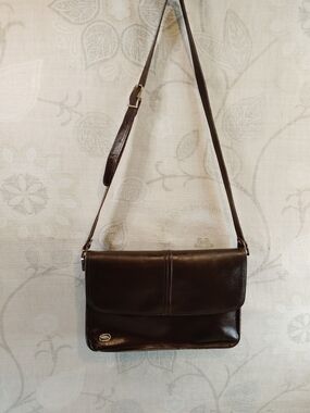 Phillippe Women's Dark Brown Leather Crossbody Bag with Adjustable Strap